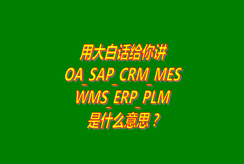 用大白話(huà)講_OA_SAP_CRM_MES_WMS_ERP_PLM 系統(tǒng)軟件是什么意思啊